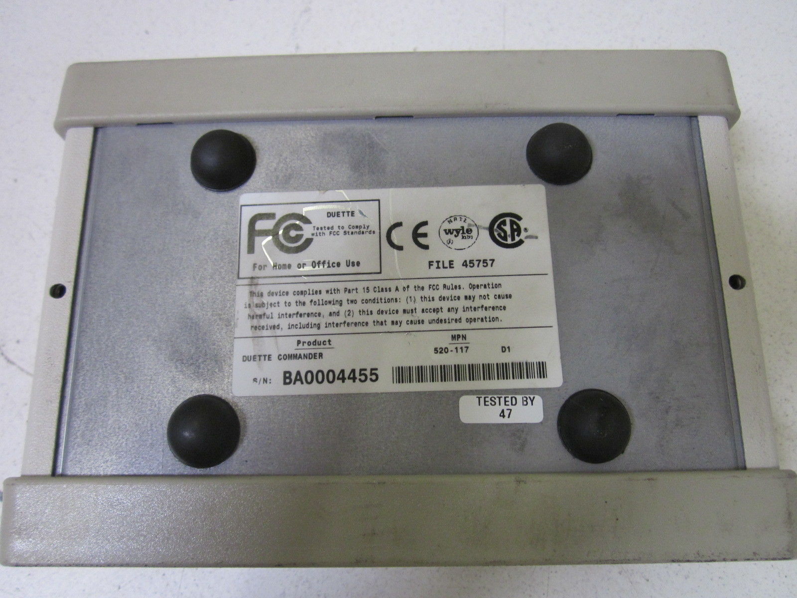 DUETTE COMMANDER 520-117 (NO POWER CORD) UNMP
