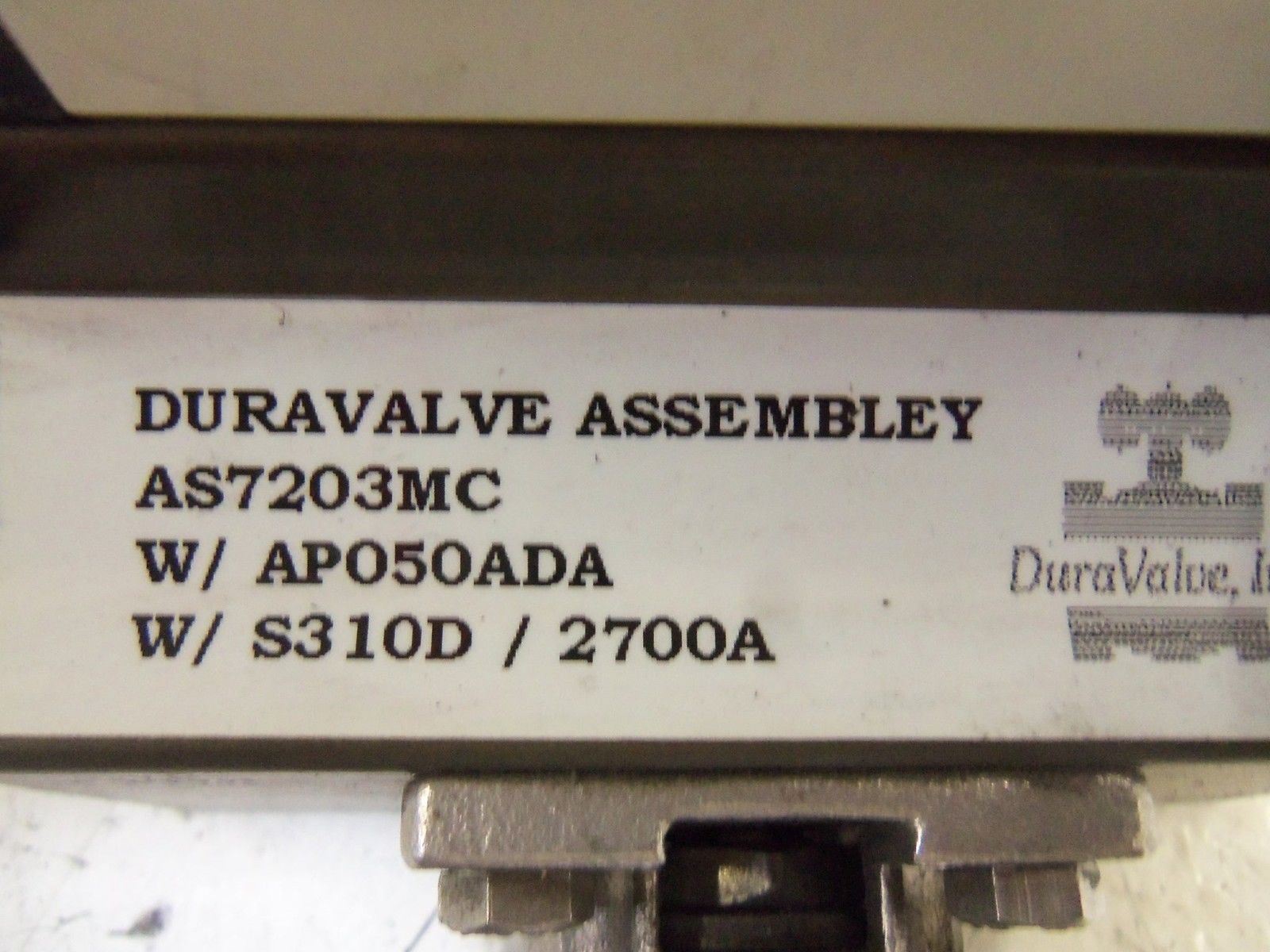 DURAVALVE AS7203MC VALVE UNMP
