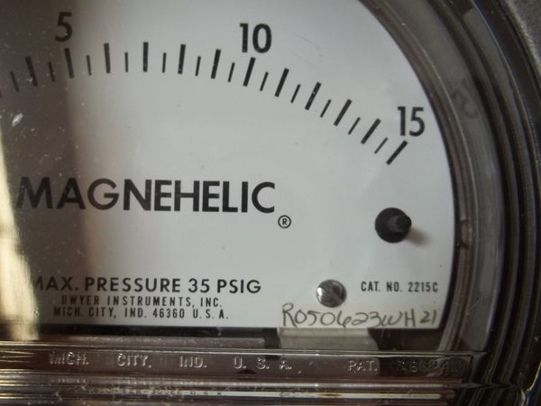 DWYER 2215C PRESSURE GAGE 0-15 NSMP