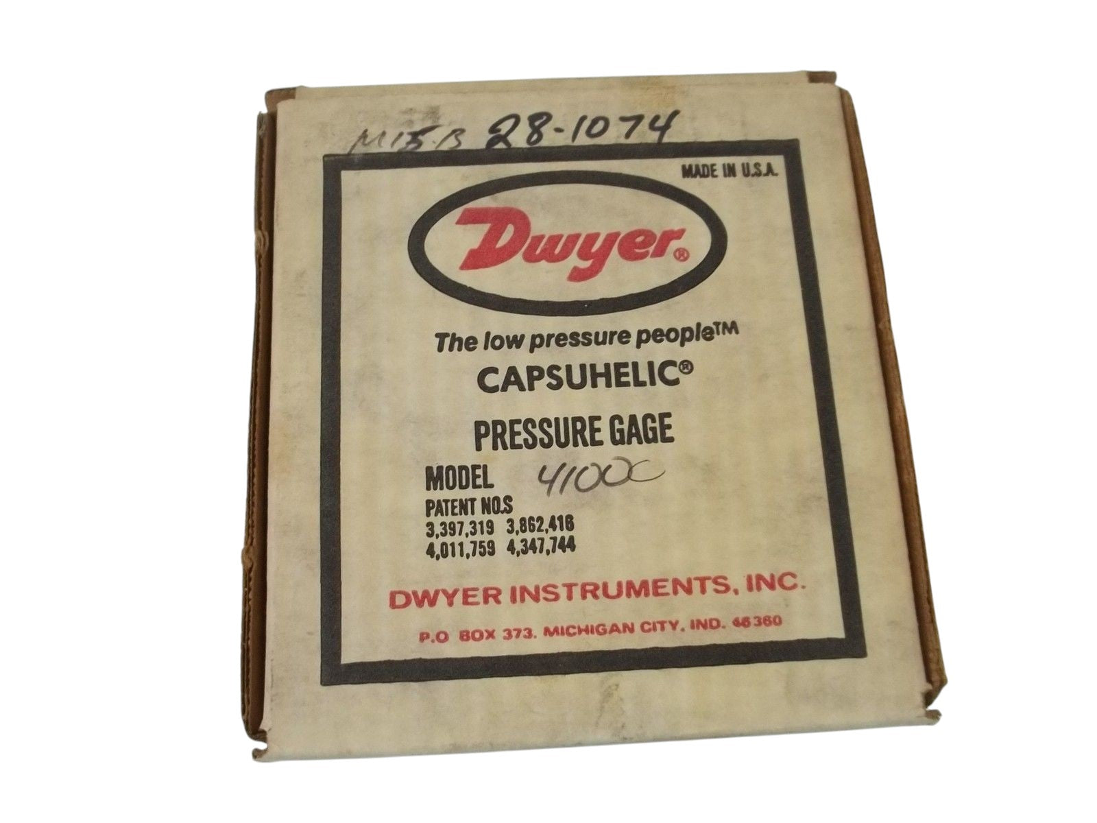 DWYER 4100C PRESSURE GAGE 0-100PSINSMP