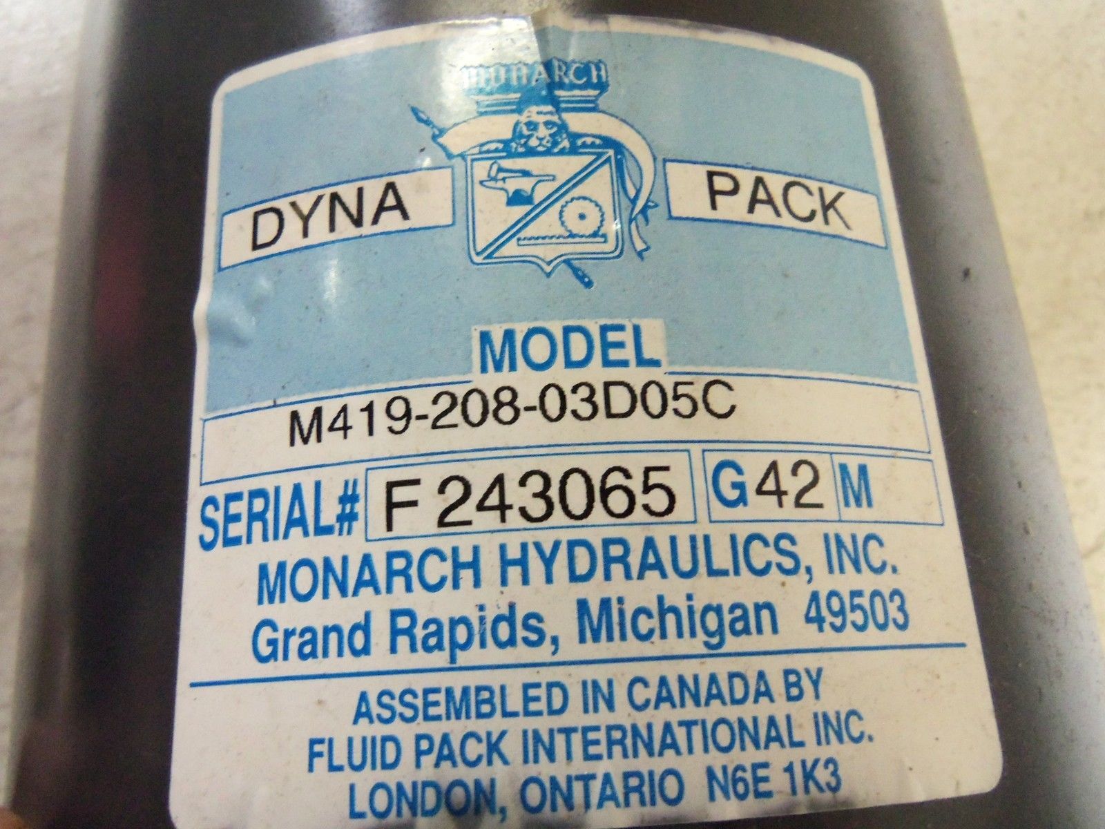 DYNA PACK M419-208-03D05C MOTOR UNMP