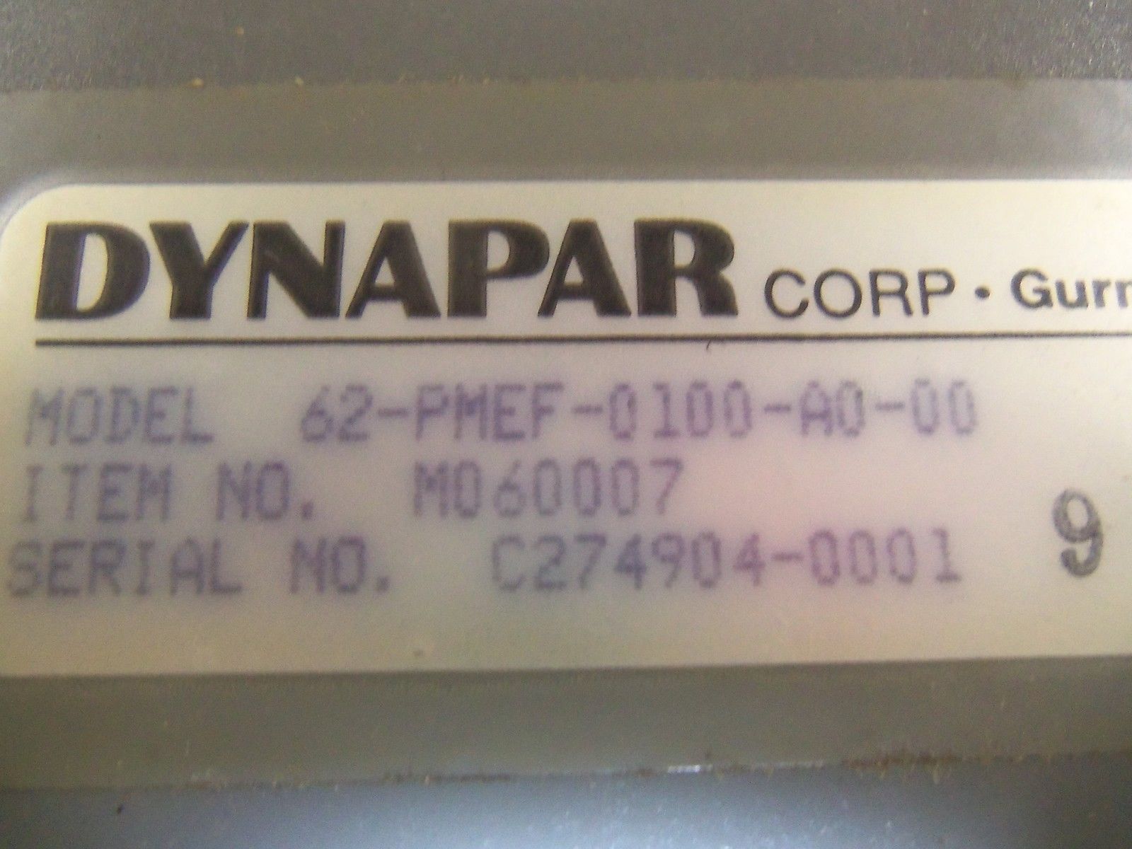 DYNAPAR 62-PMEF-0100-A0-00 NSMP