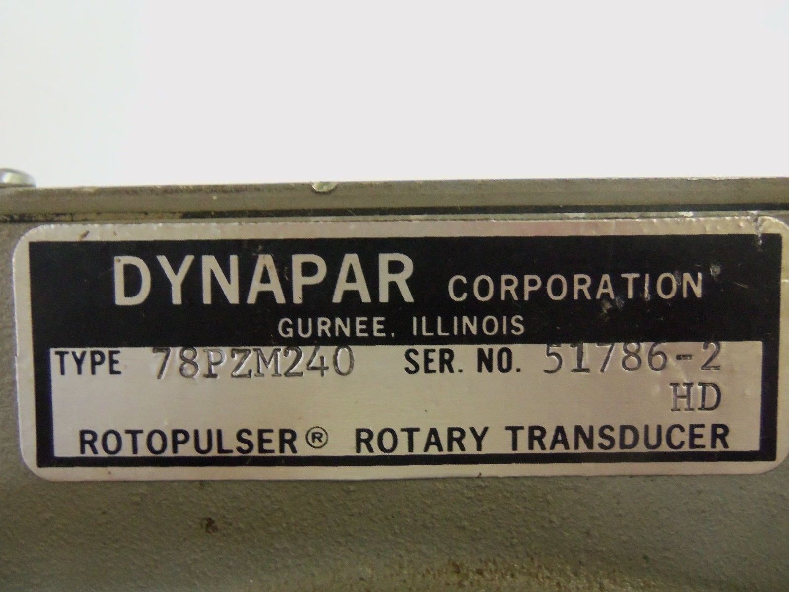 DYNAPAR 78PZM240 ROTOPULSER ROTARY TRANSDUCER UNMP