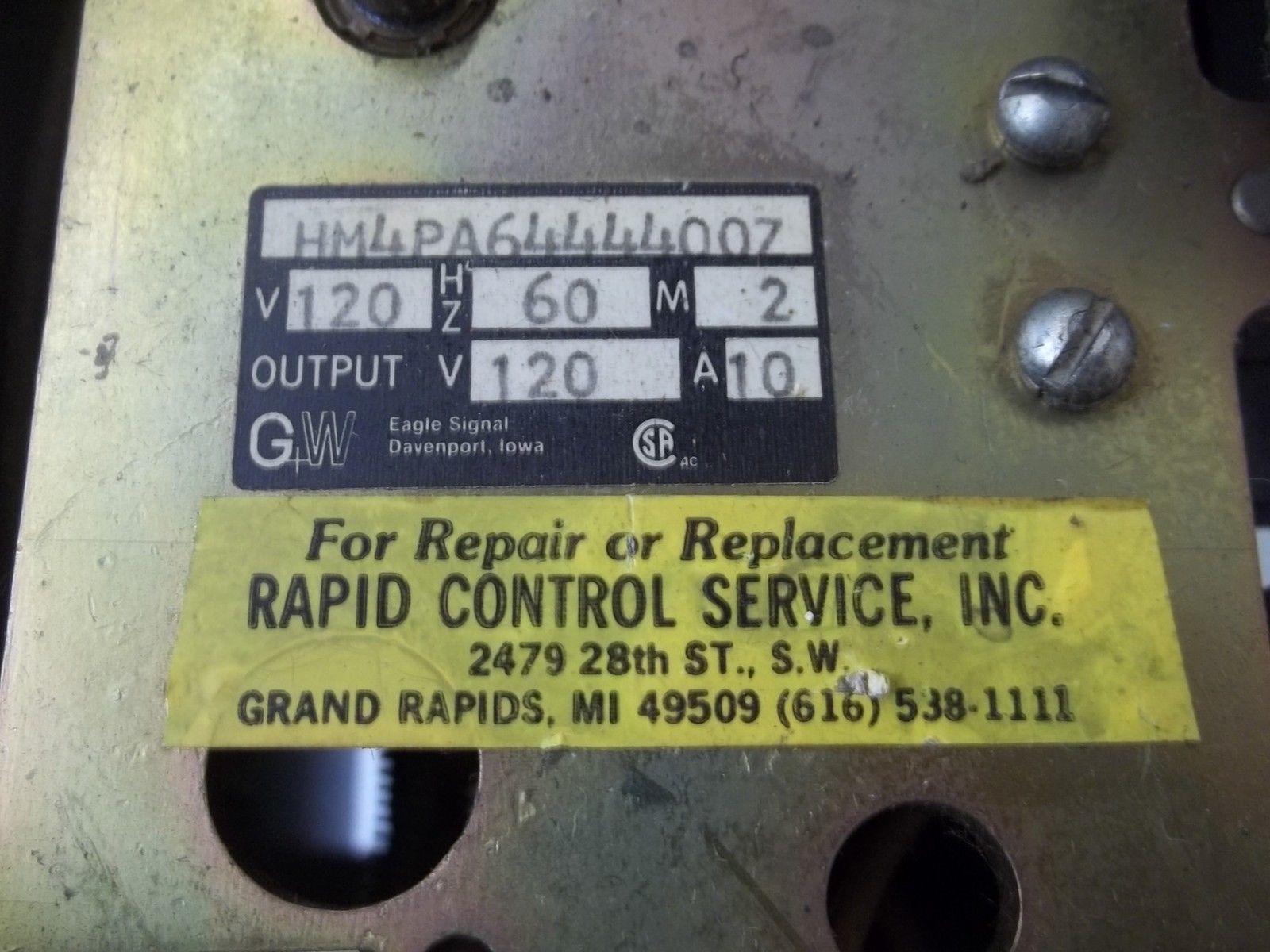 EAGLE SIGNAL CONTROL HM4PA6444400Z TIMER UNMP