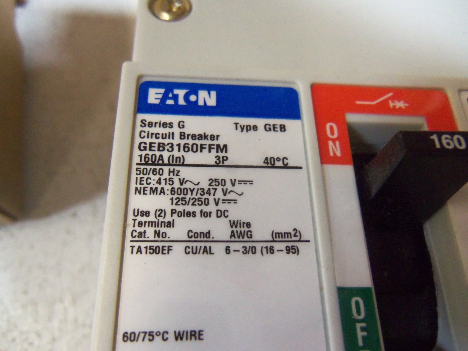 EATON CIRCUIT-BREAKER GEB3160FFM NSMP