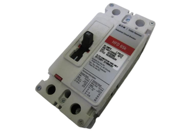 EATON CUTLER HAMMER HDF2080 80A 2 POLES600VAC CIRCUIT BREAKER NSNP