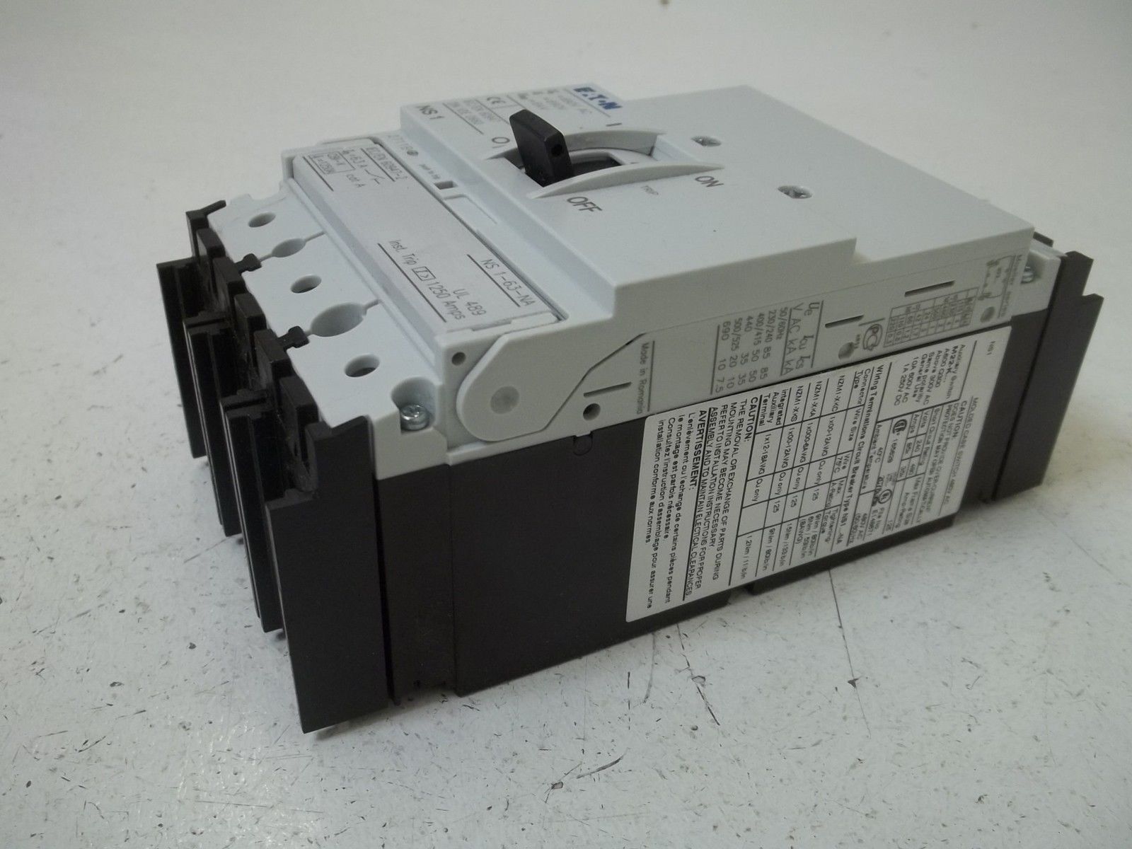 EATON NS1-63-NA MOLDED CASE SWITCH 3P SELF PROTECTED *NEW IN BOX*