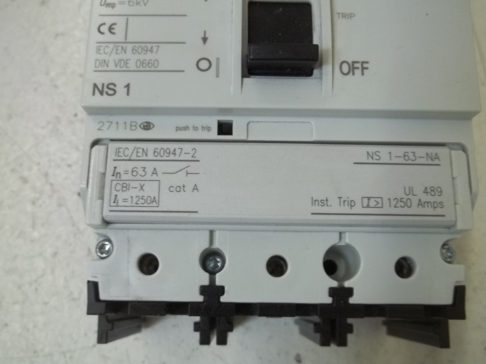 EATON NS1-63-NA MOLDED CASE SWITCH 3P SELF PROTECTED *NEW IN BOX*