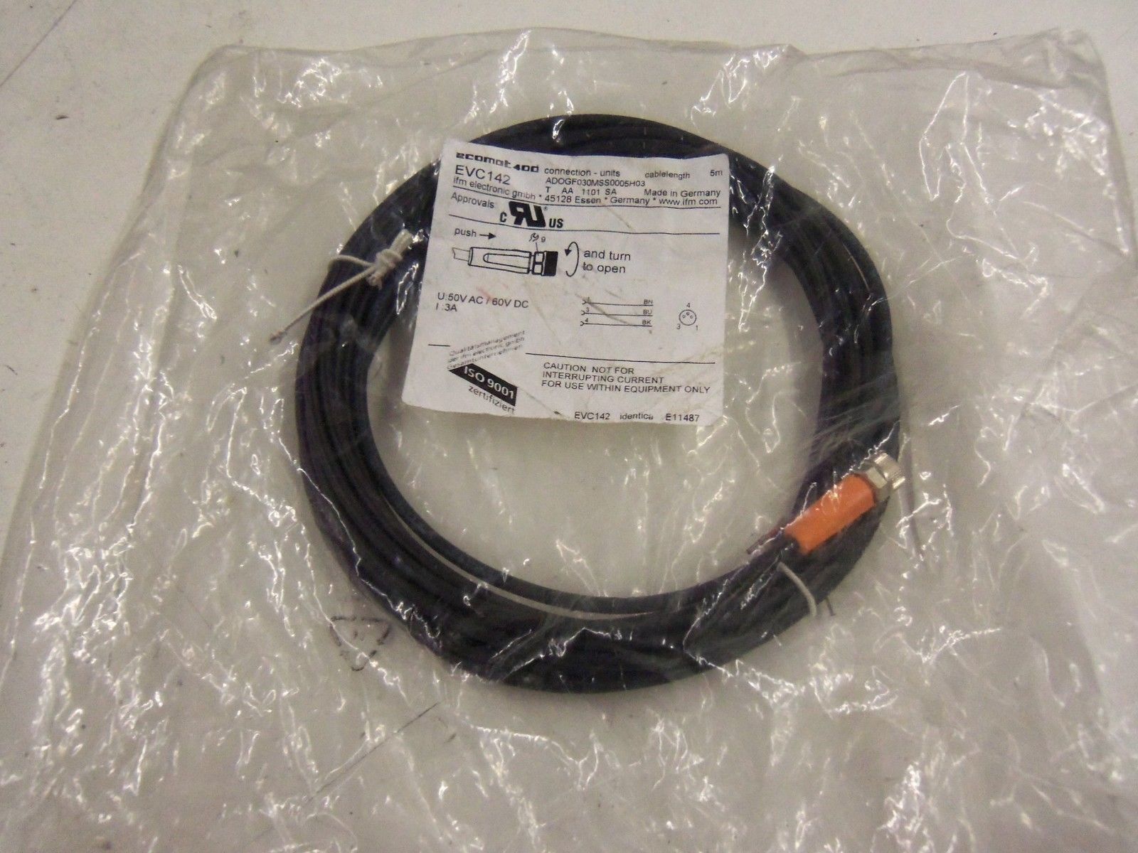 IFM EFECTOR EVC142 SOCKET FOR SENSORS W/ M8 CONNECTOR * NEW IN FACTORY BAG *