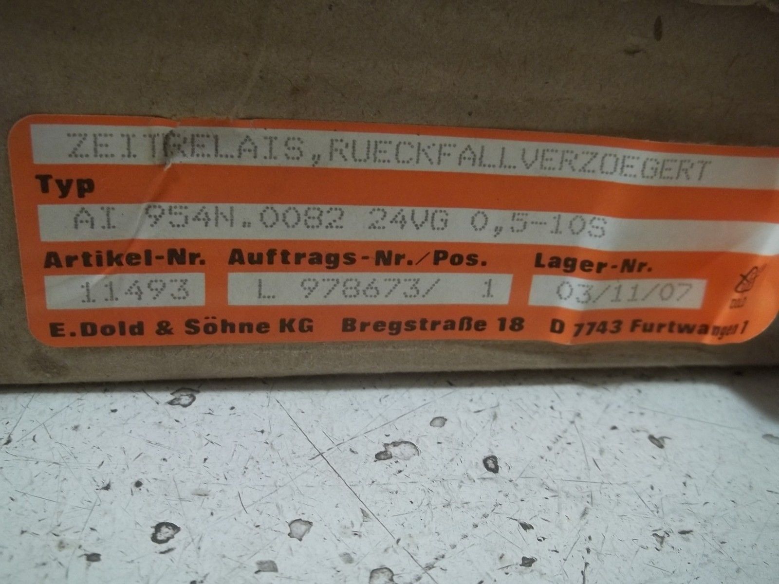 E.DOLD & SOHNE KG AI954N.0082 24VG 0,5-10S NSMP
