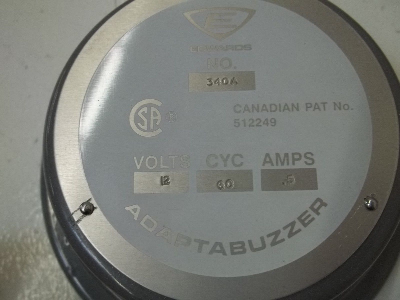 EDWARDS 340A-E5 VIBREUR/BUZZER 12V60HZ NSMP