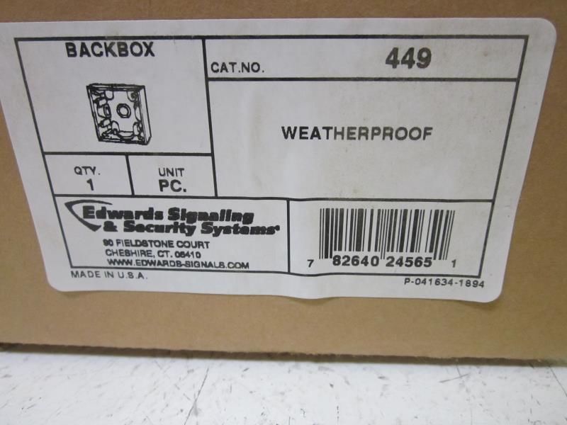 EDWARDS 499 WEATHERPROOF BACK BOX NSMP