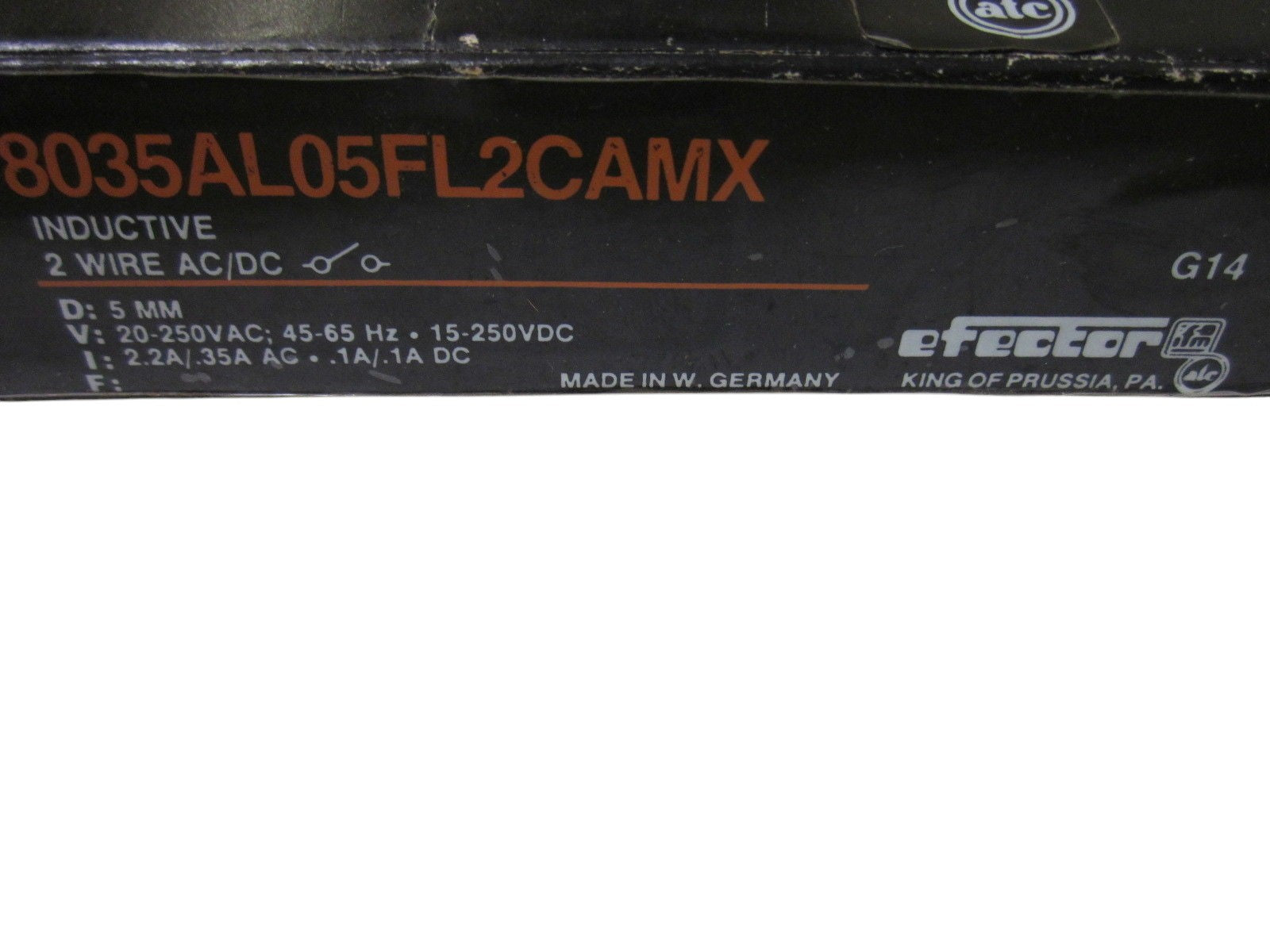 IFM EFECTOR 8035AL05FL2CAMX CAPACITIVE SENSOR NSMP