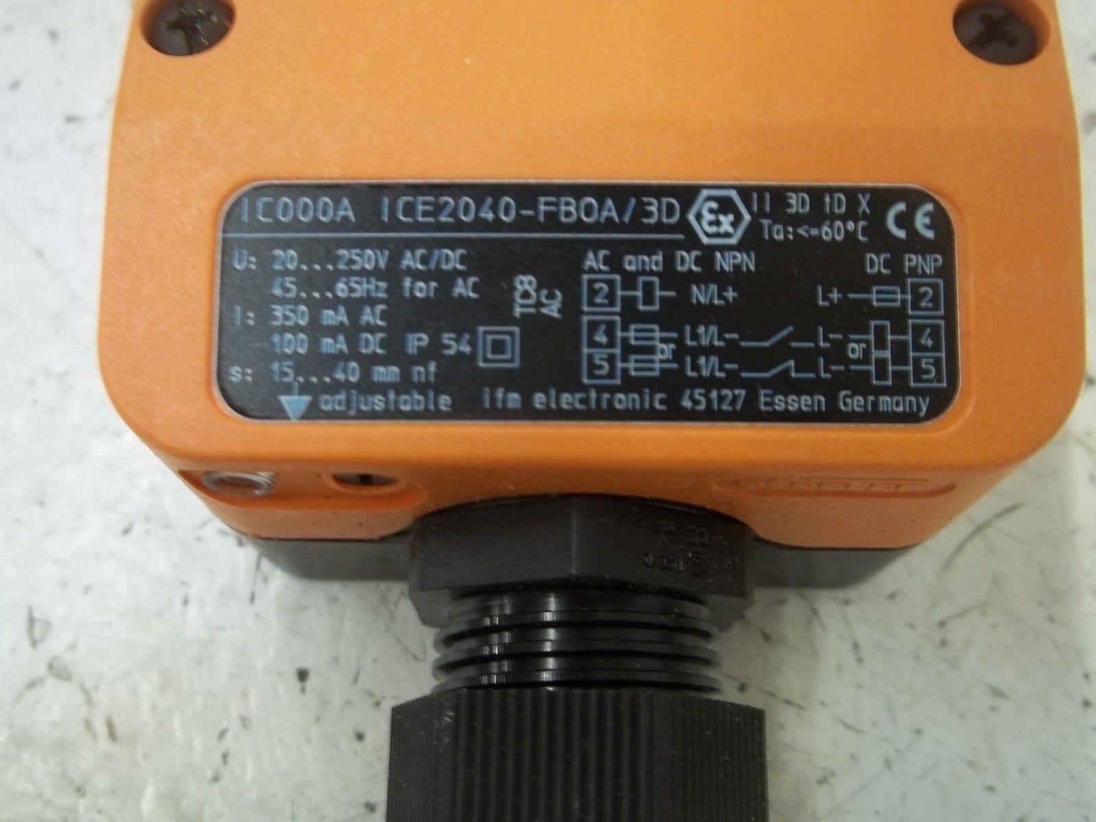 IFM EFECTOR IC000A INDUCTIVE PROXIMITY SENSOR NSMP