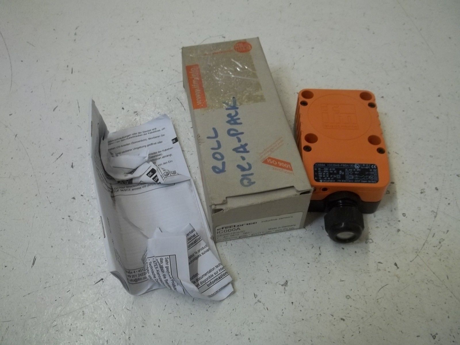 IFM EFECTOR IC000A INDUCTIVE PROXIMITY SENSOR NSMP