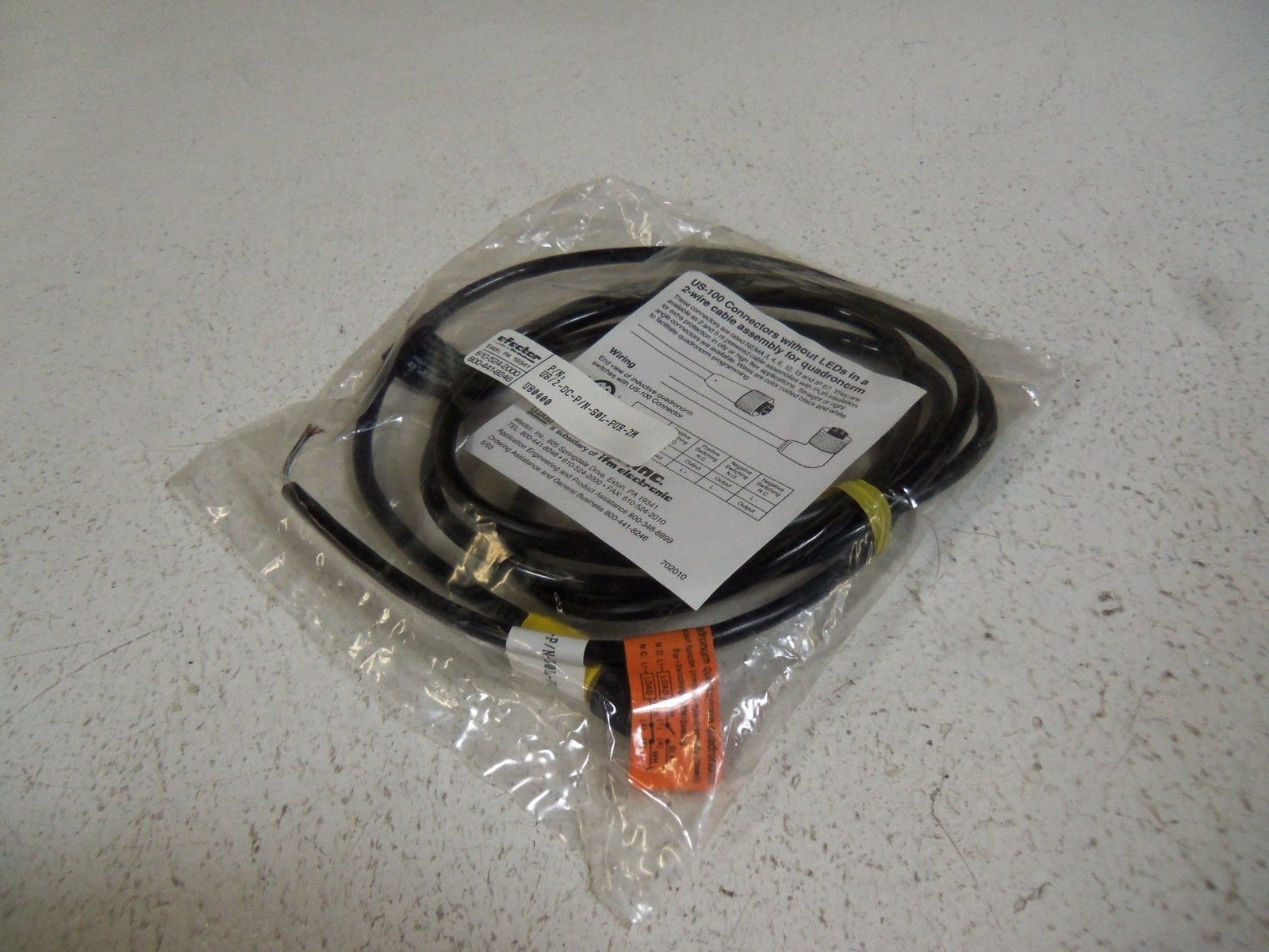 IFM EFECTOR U80400 CABLE CONNECTOR NSMP