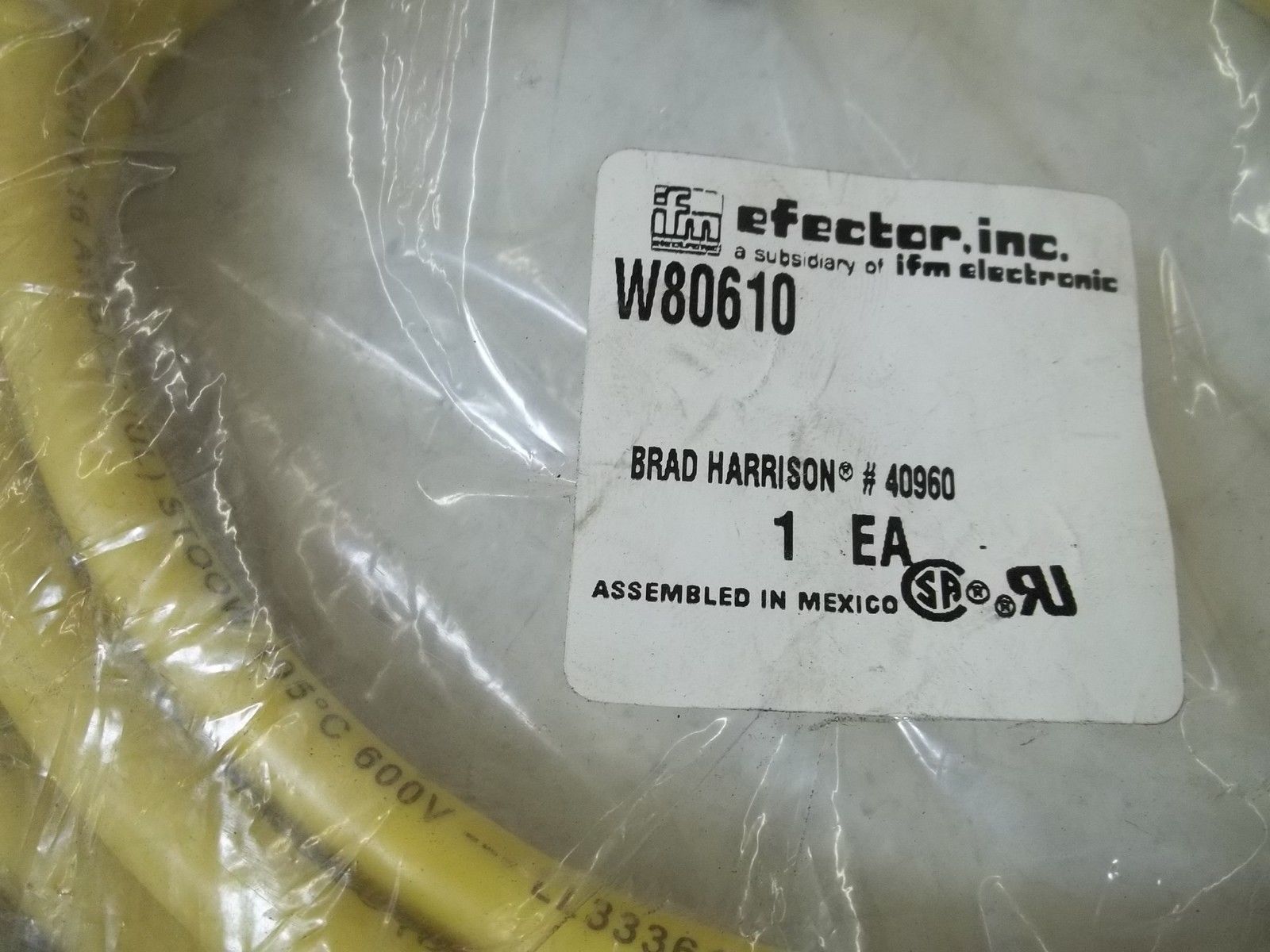 IFM EFECTOR W80610 CABLE SOCKET NSMP