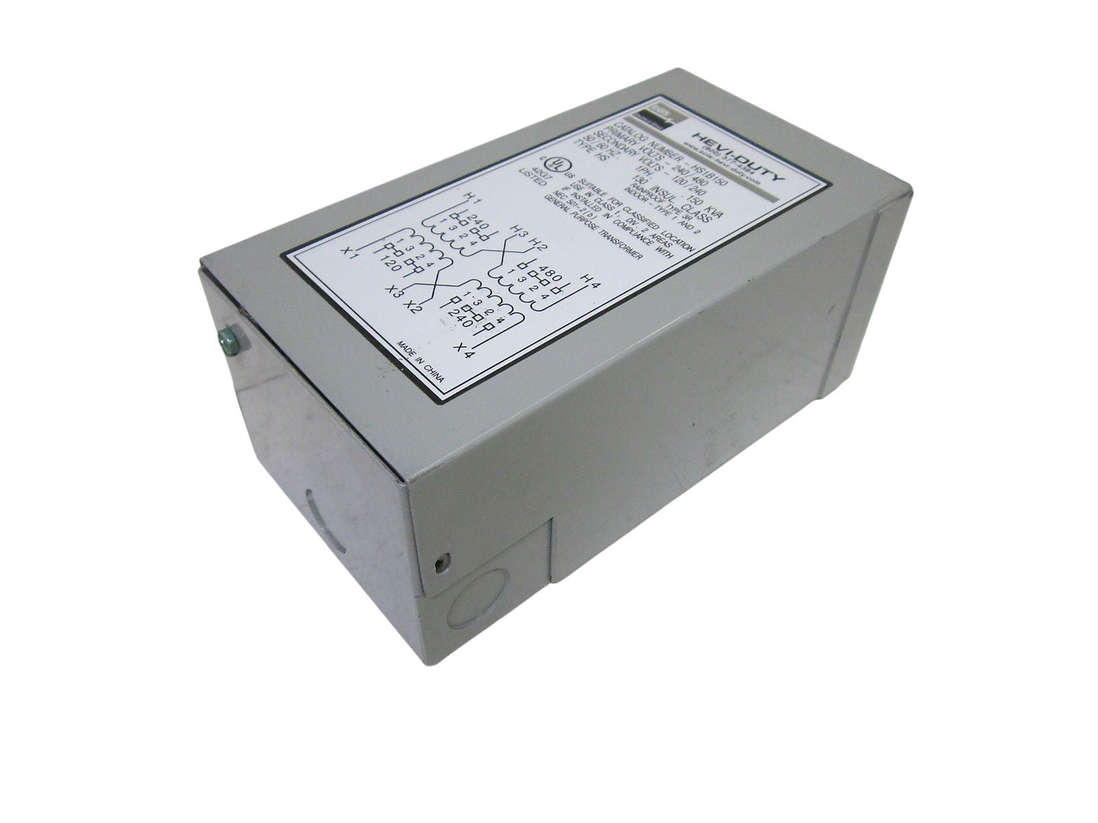 EGS SOLA HEVI-DUTY HS1B150 TRANSFORMER 240/480V UNMP