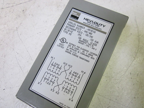 EGS SOLA HEVI-DUTY HS1B150 TRANSFORMER 240/480V *USED*
