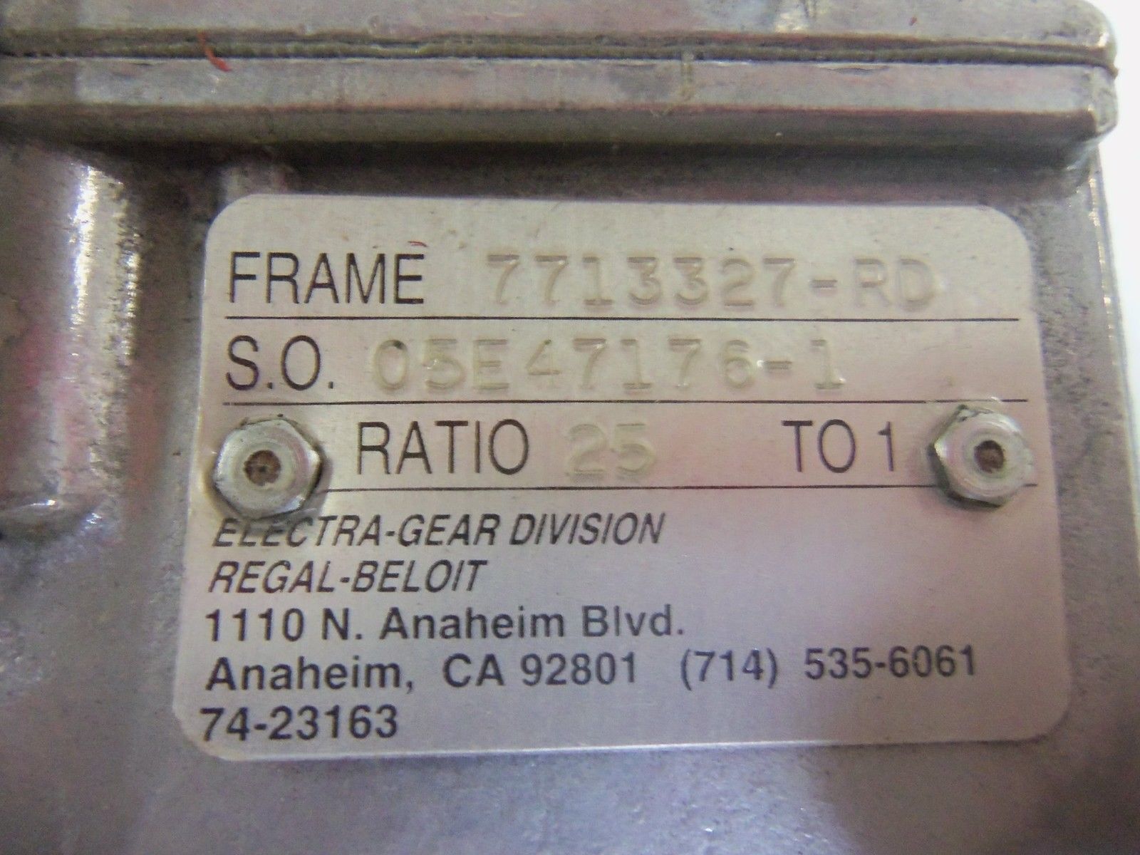 ELECTRA GEAR 7713327-RD GEAR HEAD NSNP