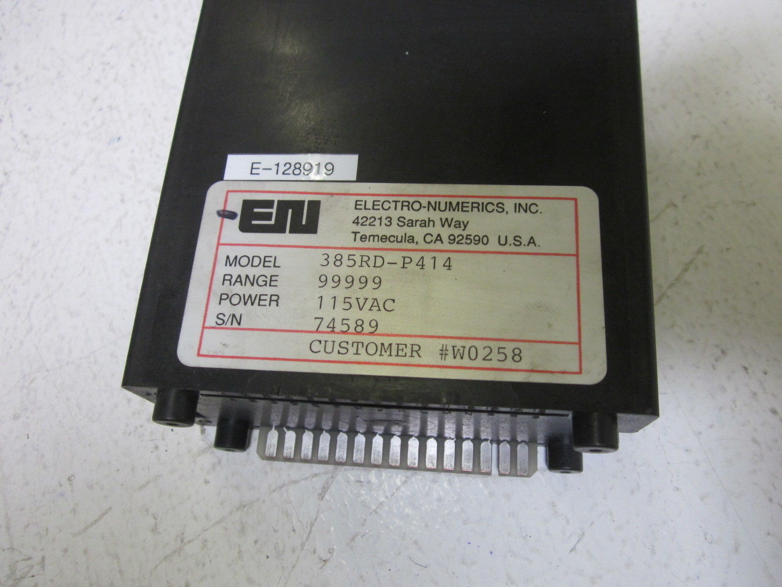 ELECTRO-NUMERICS, INC. 385RD PANEL METER 115VAC UNMP