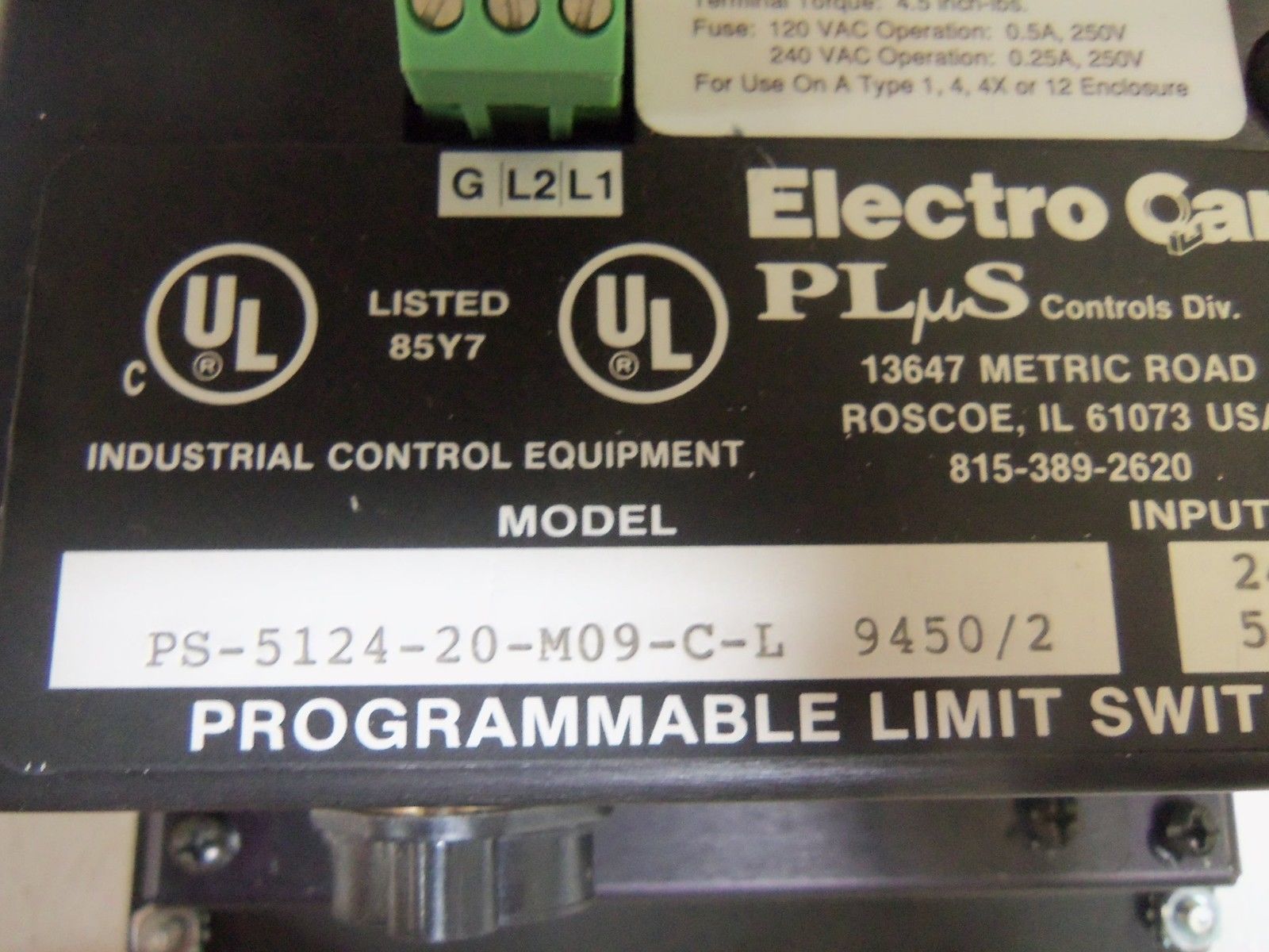ELECTRO CAM PS-5124-20-M09-C-L PROGRAMMABLE LIMIT SWITCH UNMP