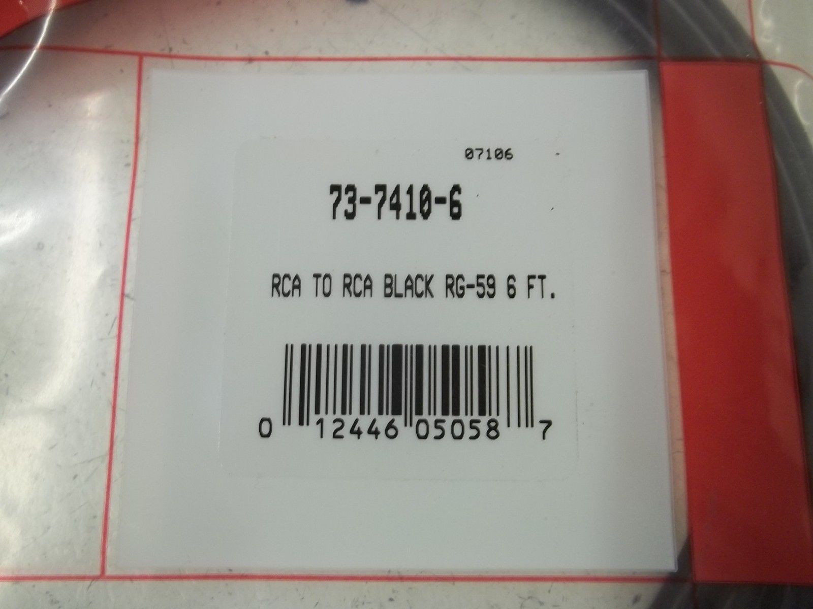 EMERSON 73-7410-6 RCA TO RCA VLACK RG-59 6FT. NSMP