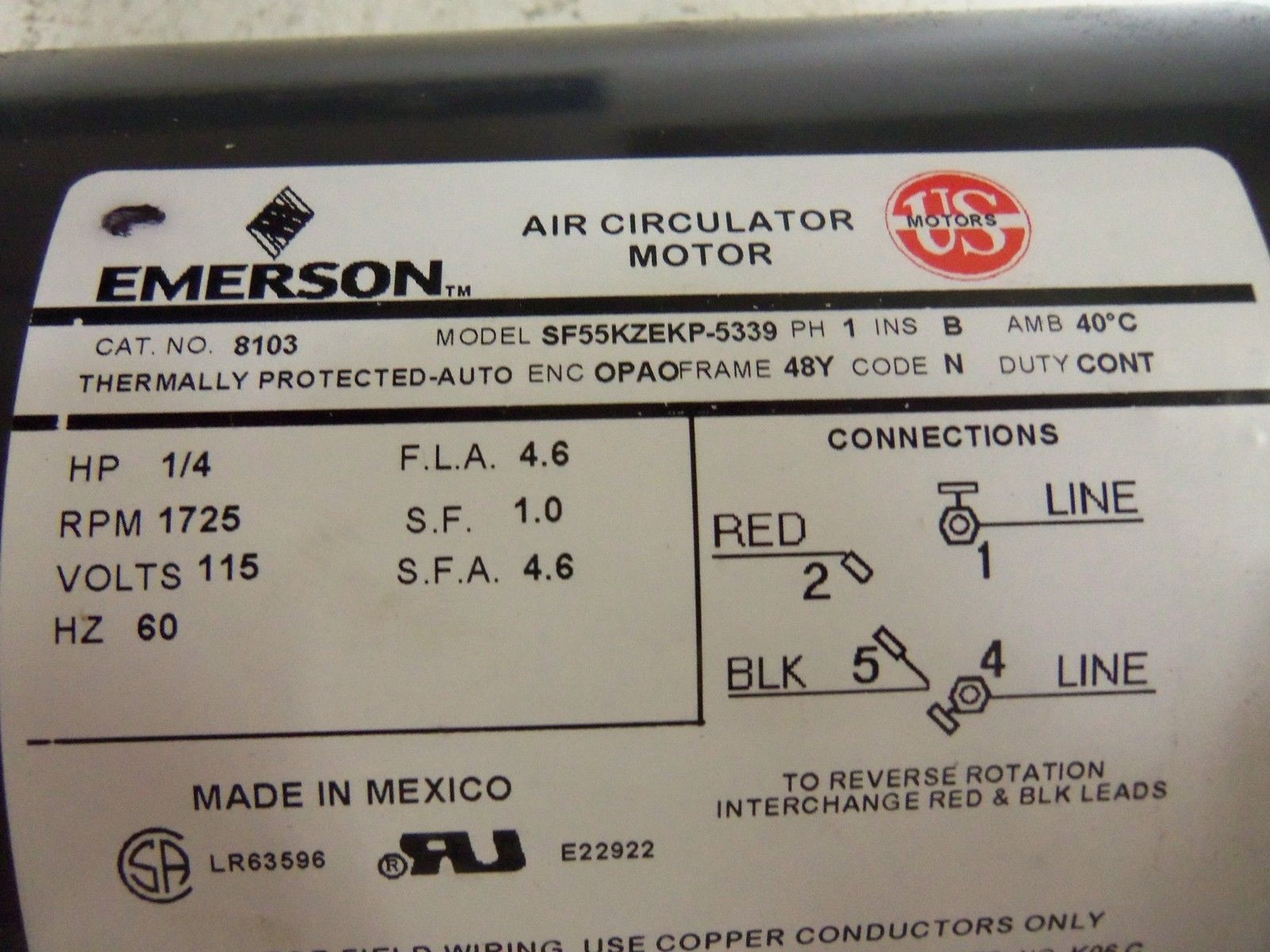 EMERSON 8103 MOTOR NSMP