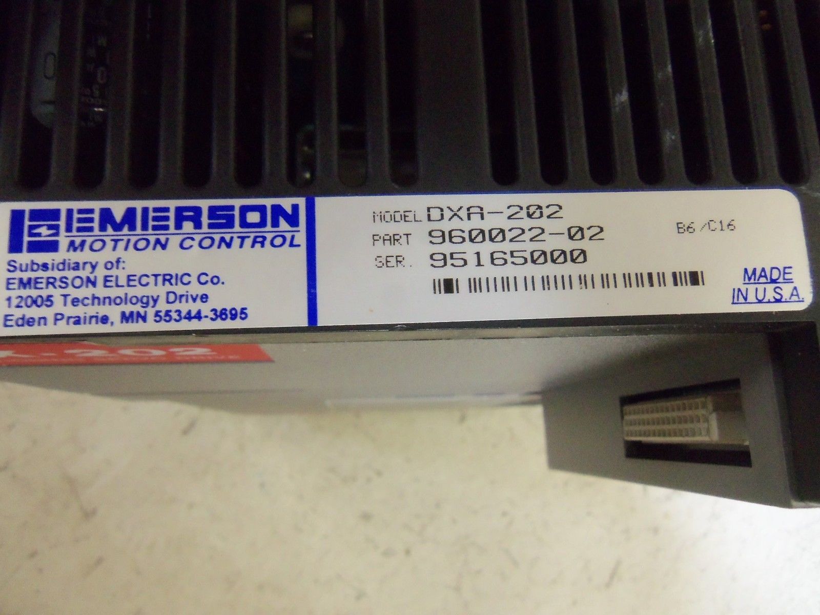 EMERSON DXA-202 SERVO AMPLIFIER DRIVE (UNMP) UNMP