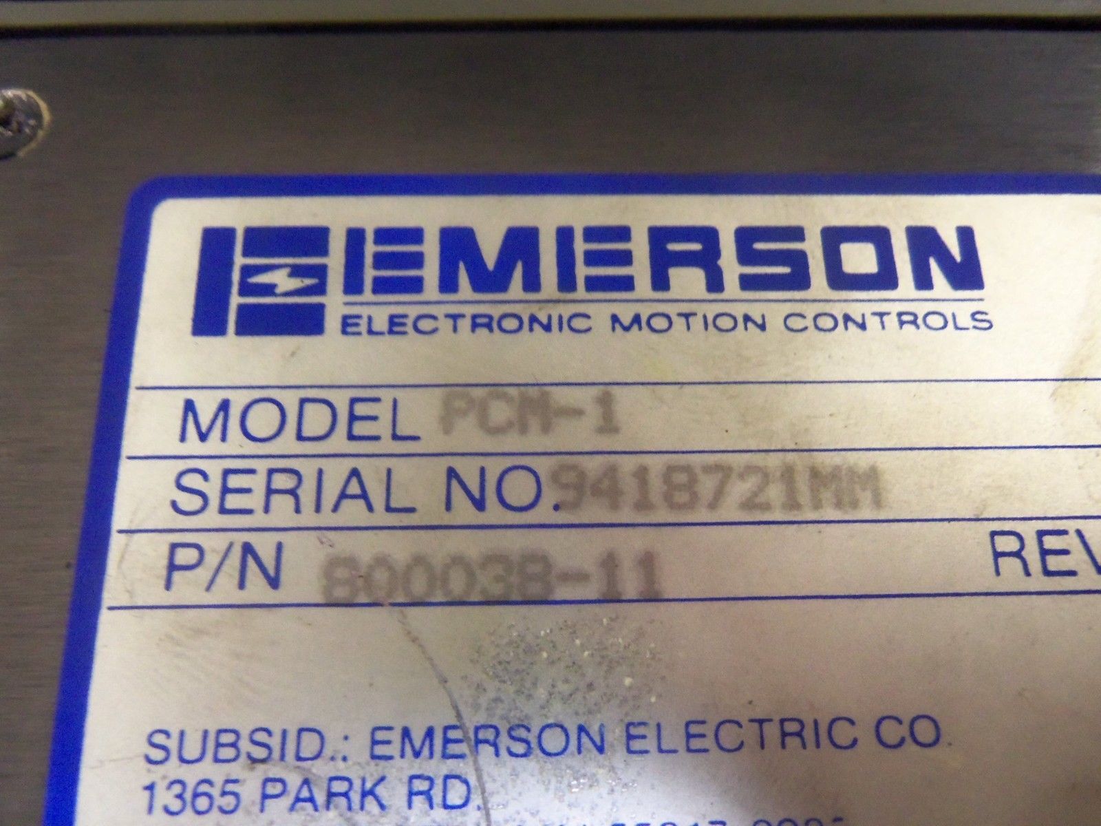 EMERSON PCM-1 POSITION DRIVER MOTION PROGRAM CONTROLLER UNMP
