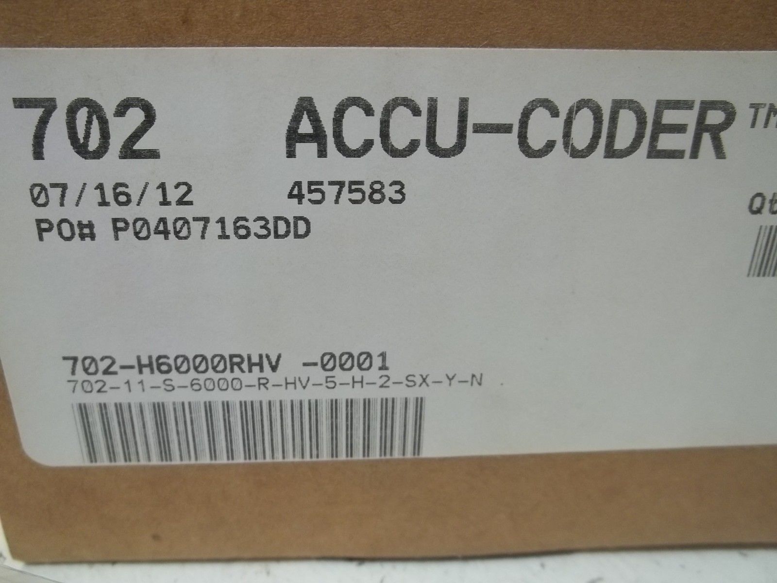ENCODER PRODUCTS 702-11-S-600-R-HV-5-H-2-SX-Y-N ACCU-CODER NSMP