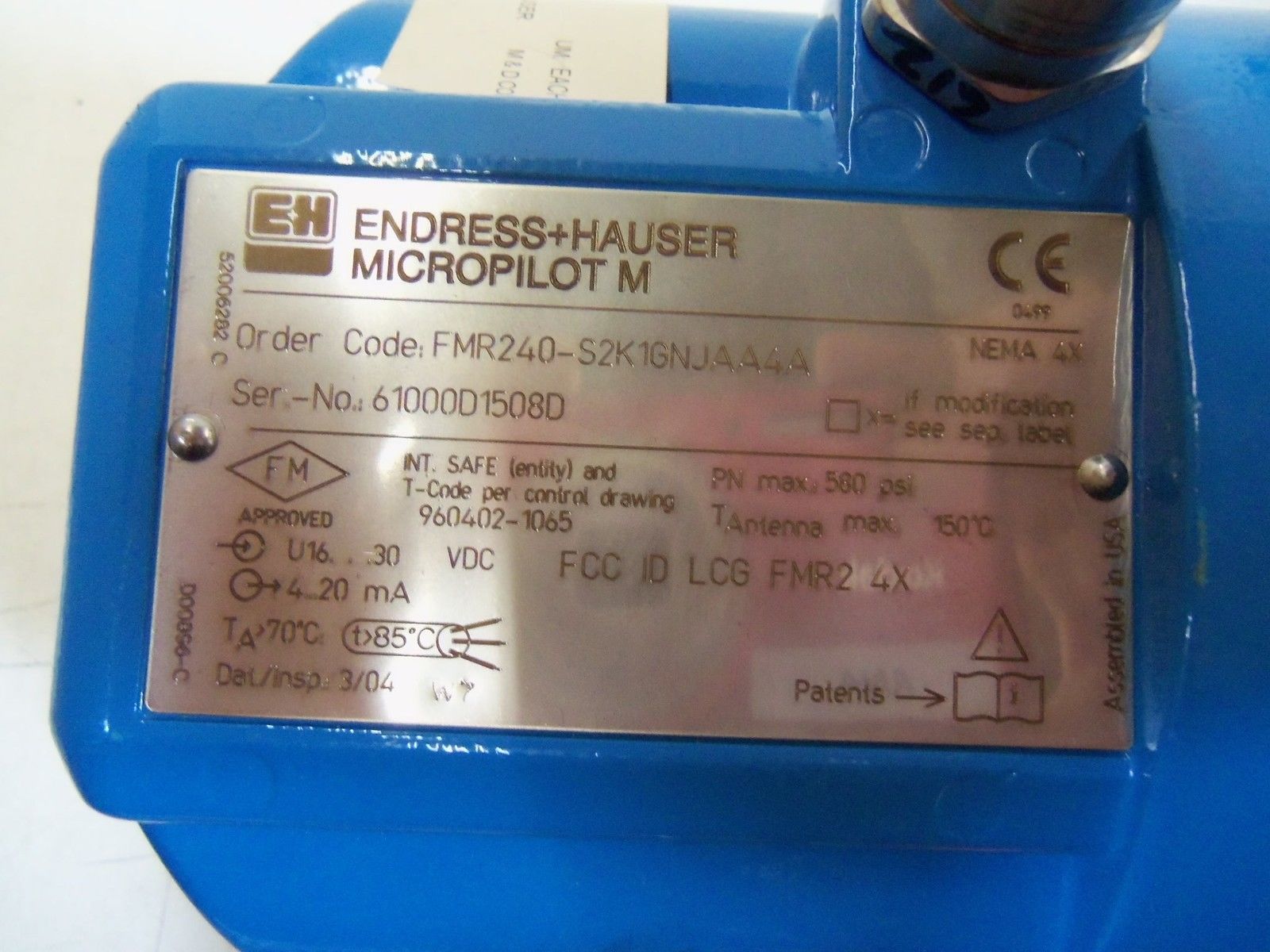 ENDRESS+HAUSER MICROPILOT M FMR240-S2K1GNJAA4A LEVEL INDICATOR *NEW NO BOX*