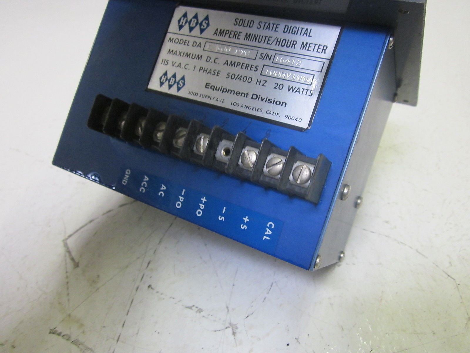 EQUIPMENT DIVISION DAL100 PTC SOLID STATE DIGITAL AMPERE MIN./HR. 115V UNMP