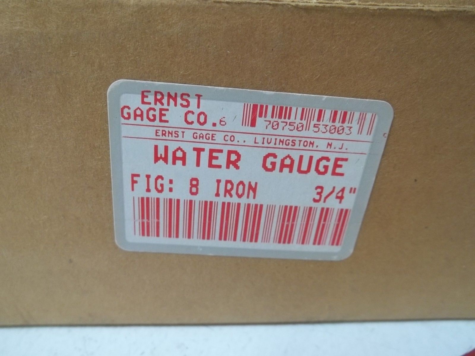 ERNST GAGE CO. FIG:8 IRON 3/4" WATER GAUGE NSMP