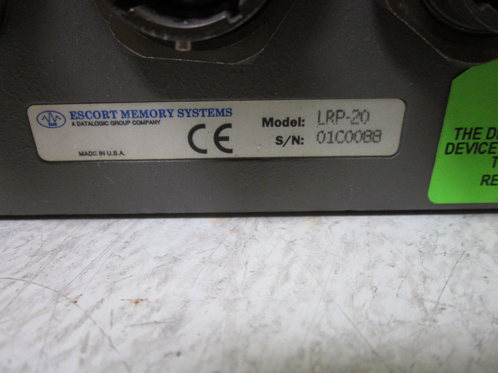 ESCORT MEMORY SYSTEMS LRP-20 LONG RANGE PASSIVEL READER / WRITER UNMP