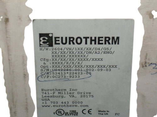 EUROTHERM CONTROLS 2604/VH/1XX/XX/D4/G5/XX/XX/XX/ XX/DN NSMP
