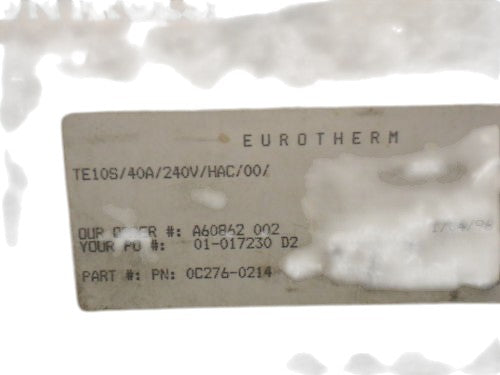 EUROTHERM CONTROLS TE10S/40A/240V/HAC/00/