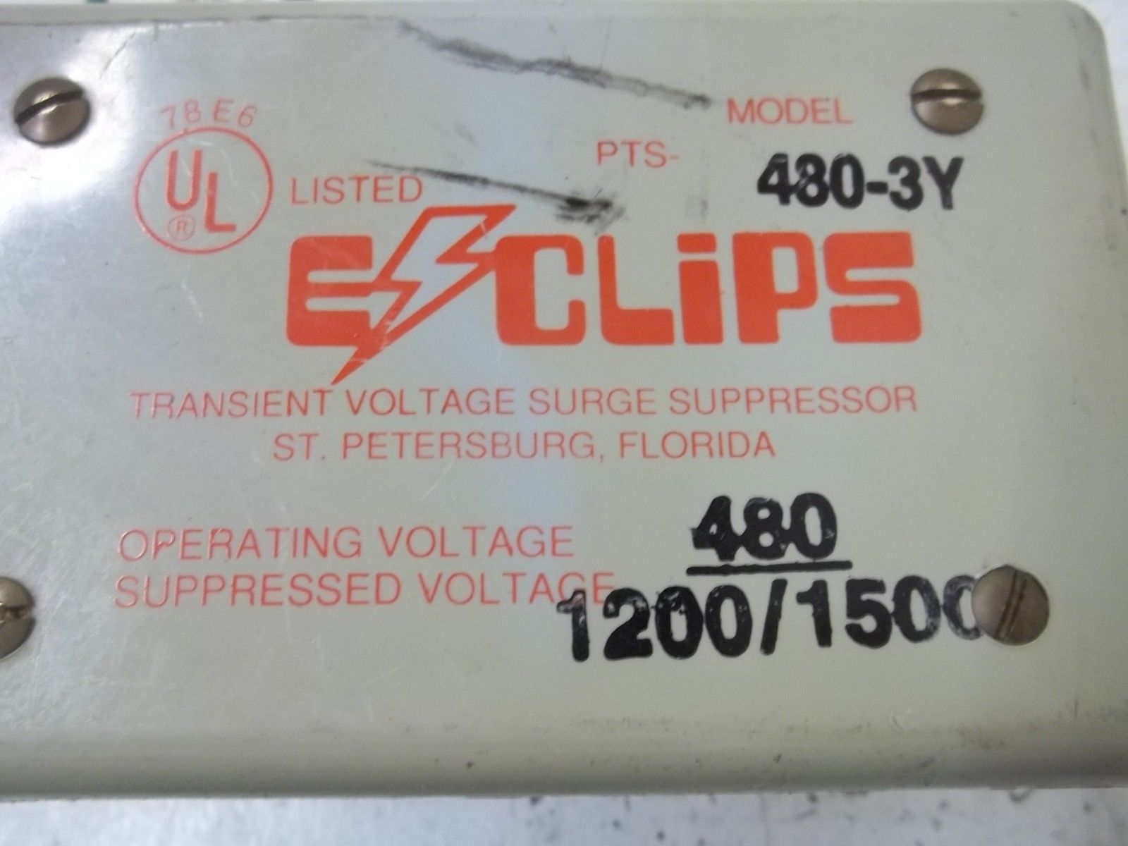 EZCLIPS PTS-480-3Y TRANSIENT VOLTAGE SURGE SUPPRESSOR UNMP
