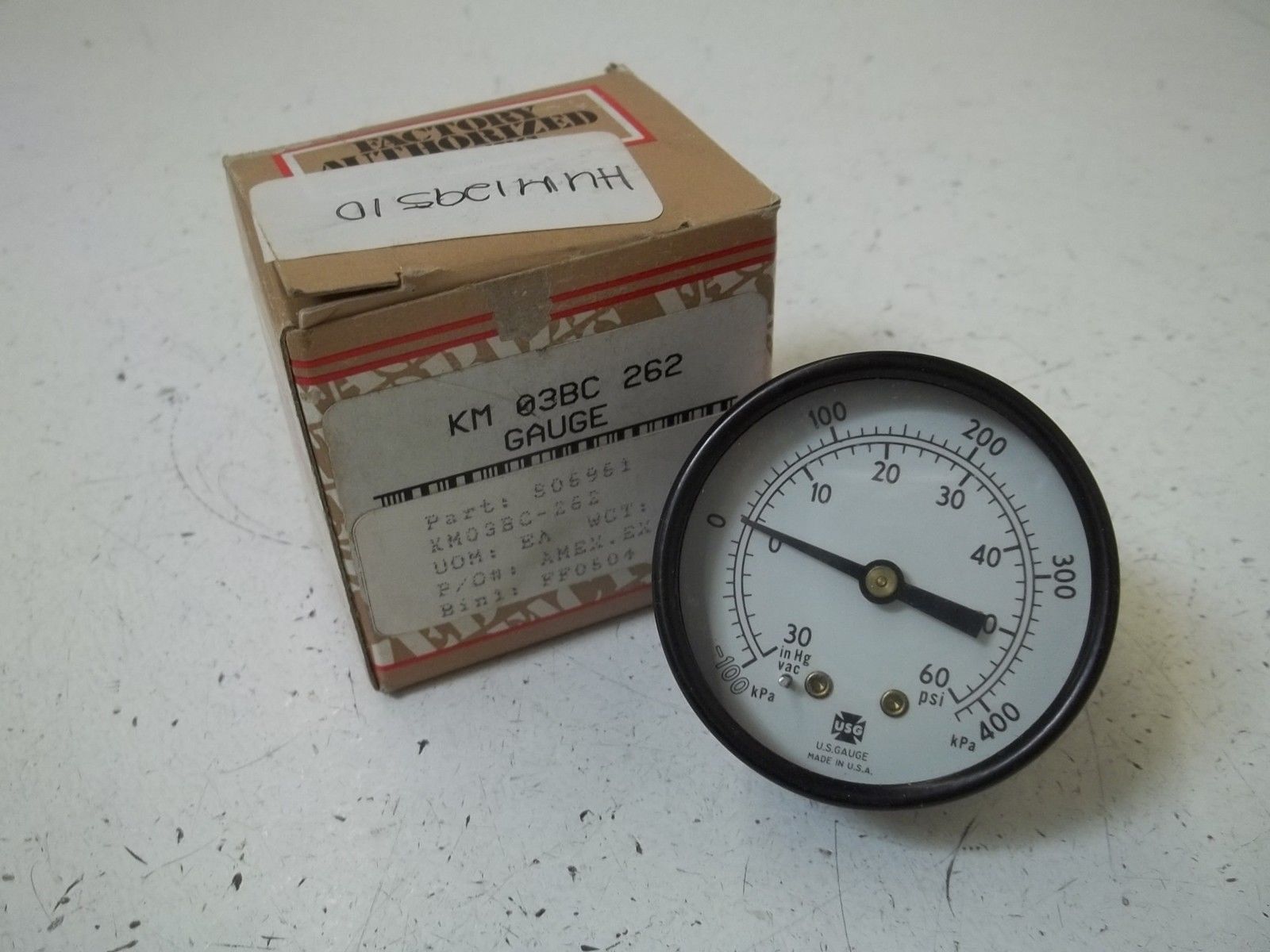 FACTORY AUTHORIZED PARTS KM 03BC 262 GAUGE 0-400 PSI NSMP