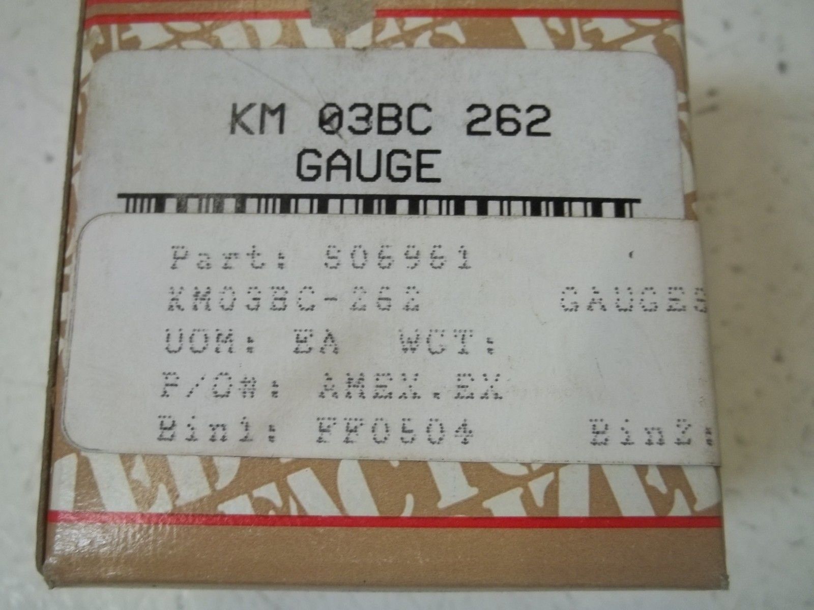 FACTORY AUTHORIZED PARTS KM 03BC 262 GAUGE 0-400 PSI NSMP