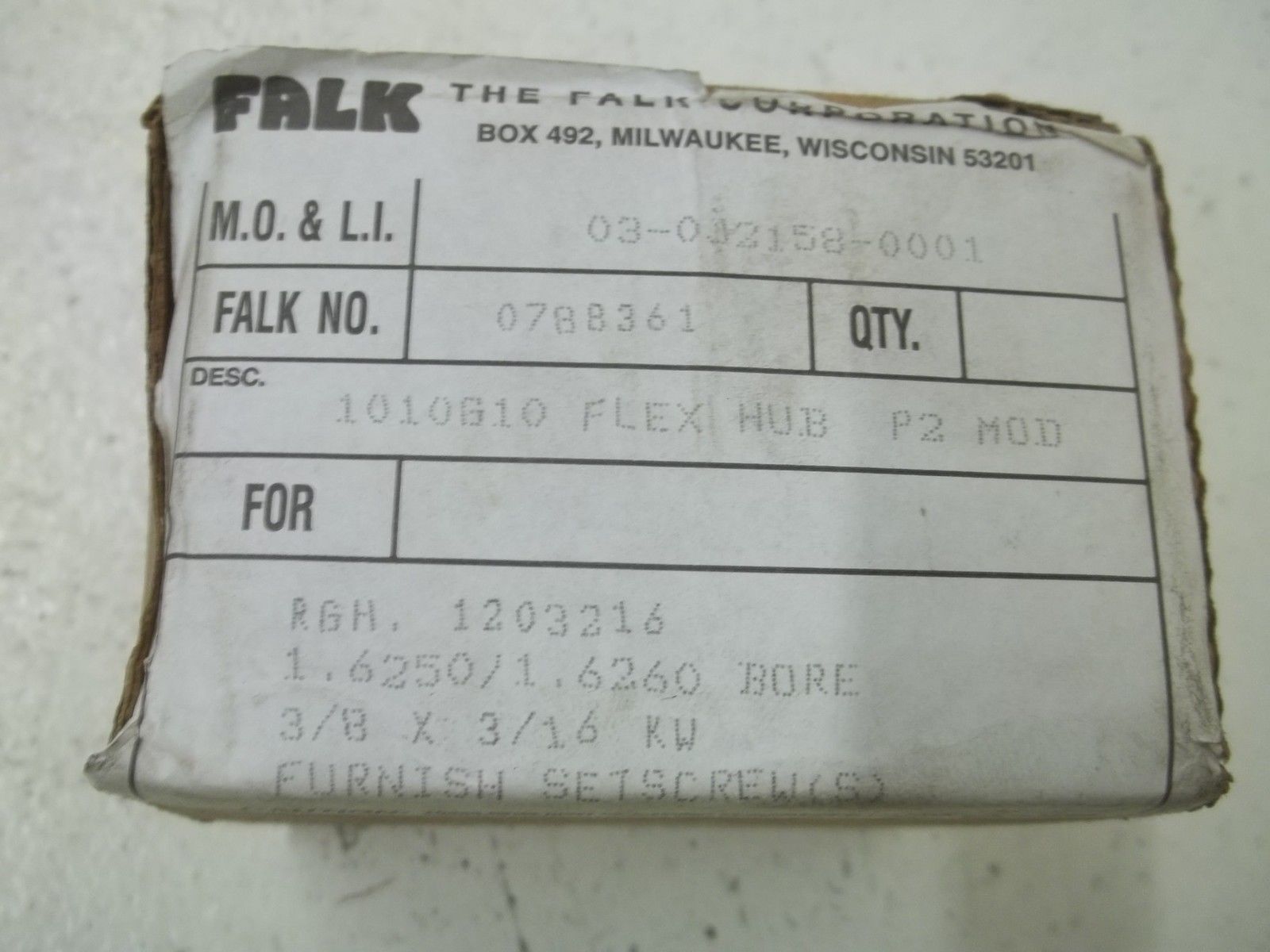 FALK 0788361 1010G10 FLEX HUB P2 MOD NSMP