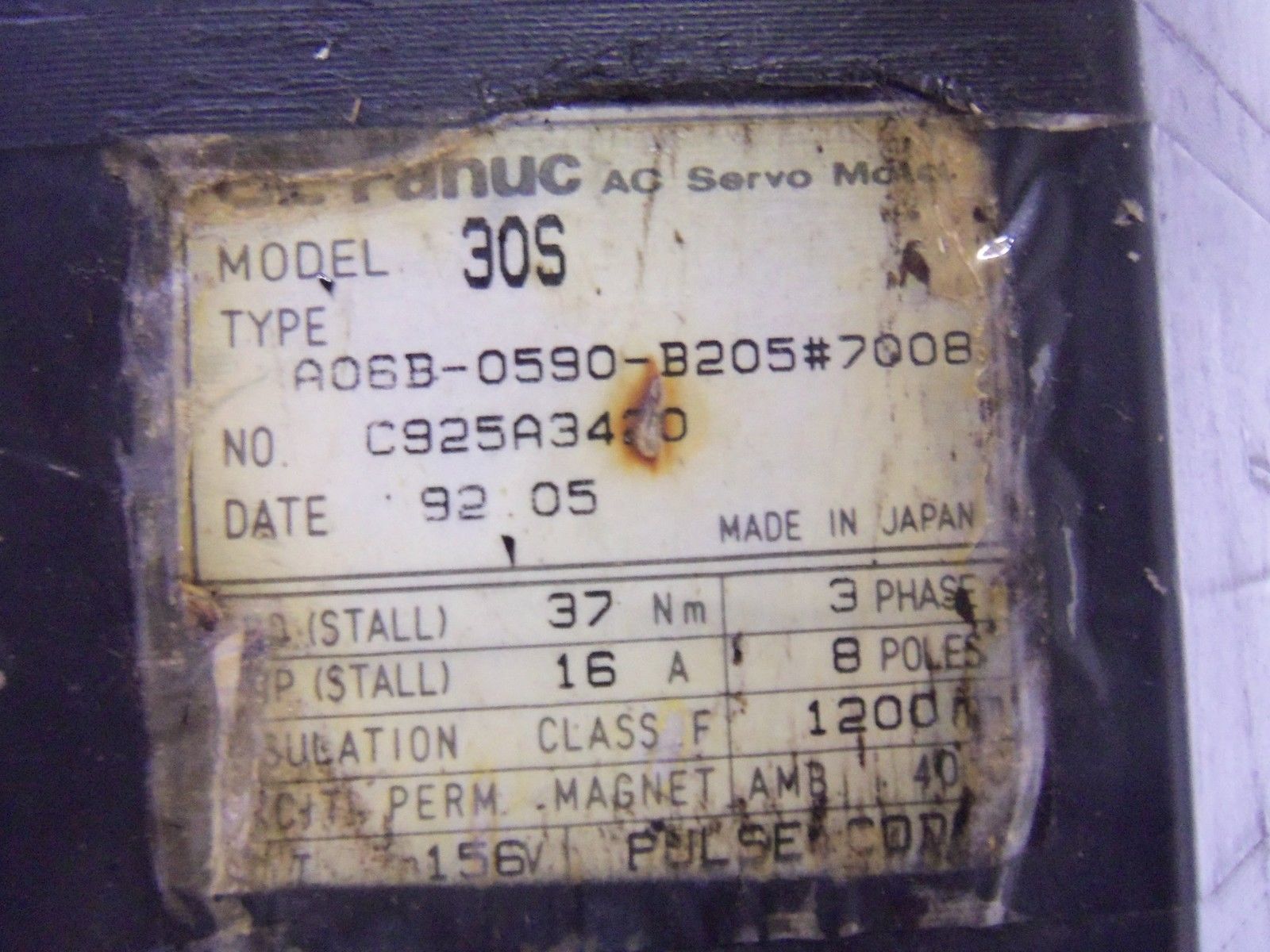 FANUC A06B-0590-B205#7008 SERVO MOTOR UNMP