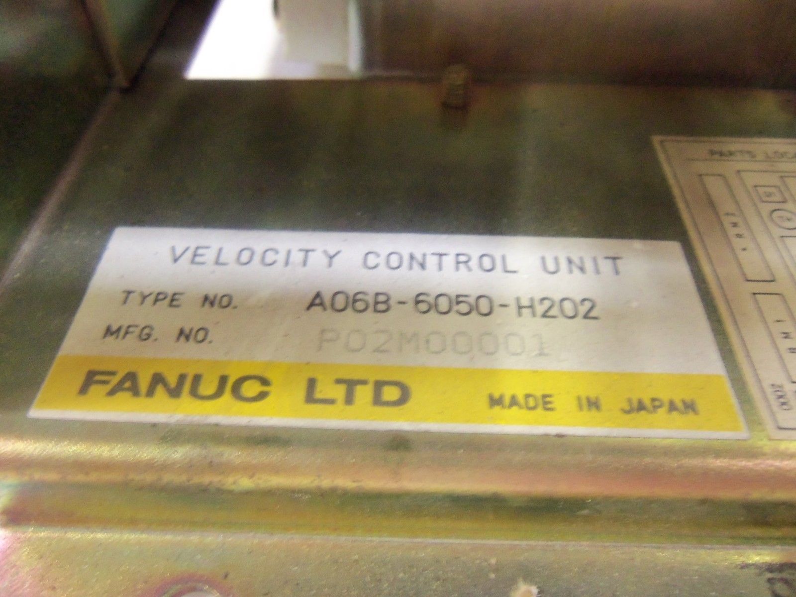 FANUC A06B-6050-H202 VELOCITY CONTROL UNIT UNMP