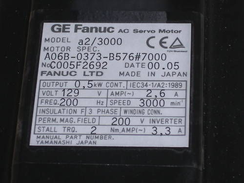 FANUC A06B-0373-B576#7000 AC SERVO MOTOR NSNP