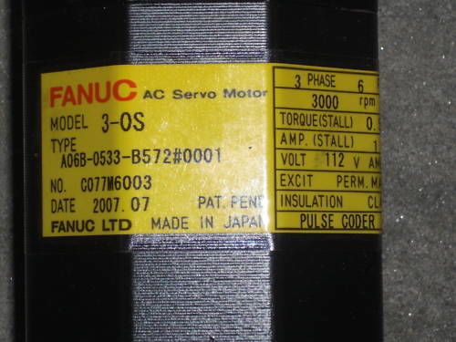 FANUC AC SERVO MOTOR A06B-0533-B572#0001 UNMP