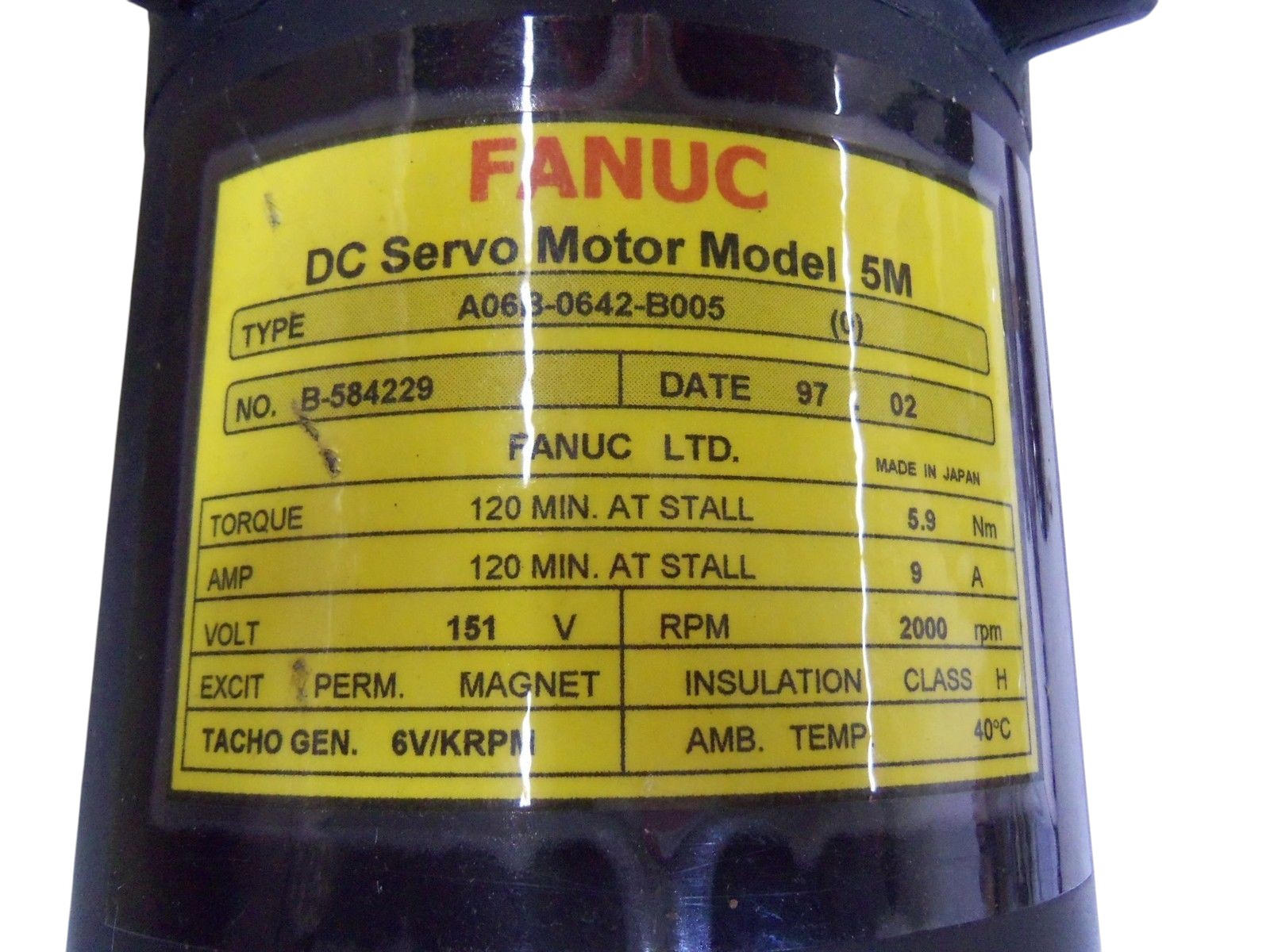 FANUC DC SERVO MOTOR  A06B-0642-B005 NSNP