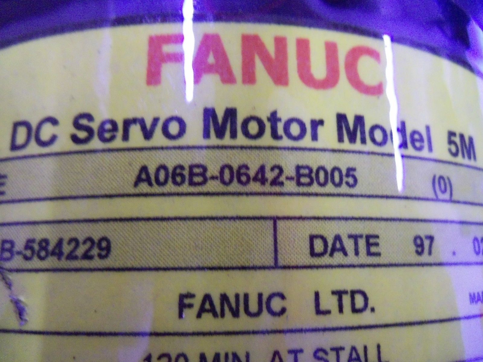 FANUC DC SERVO MOTOR  A06B-0642-B005 NSNP