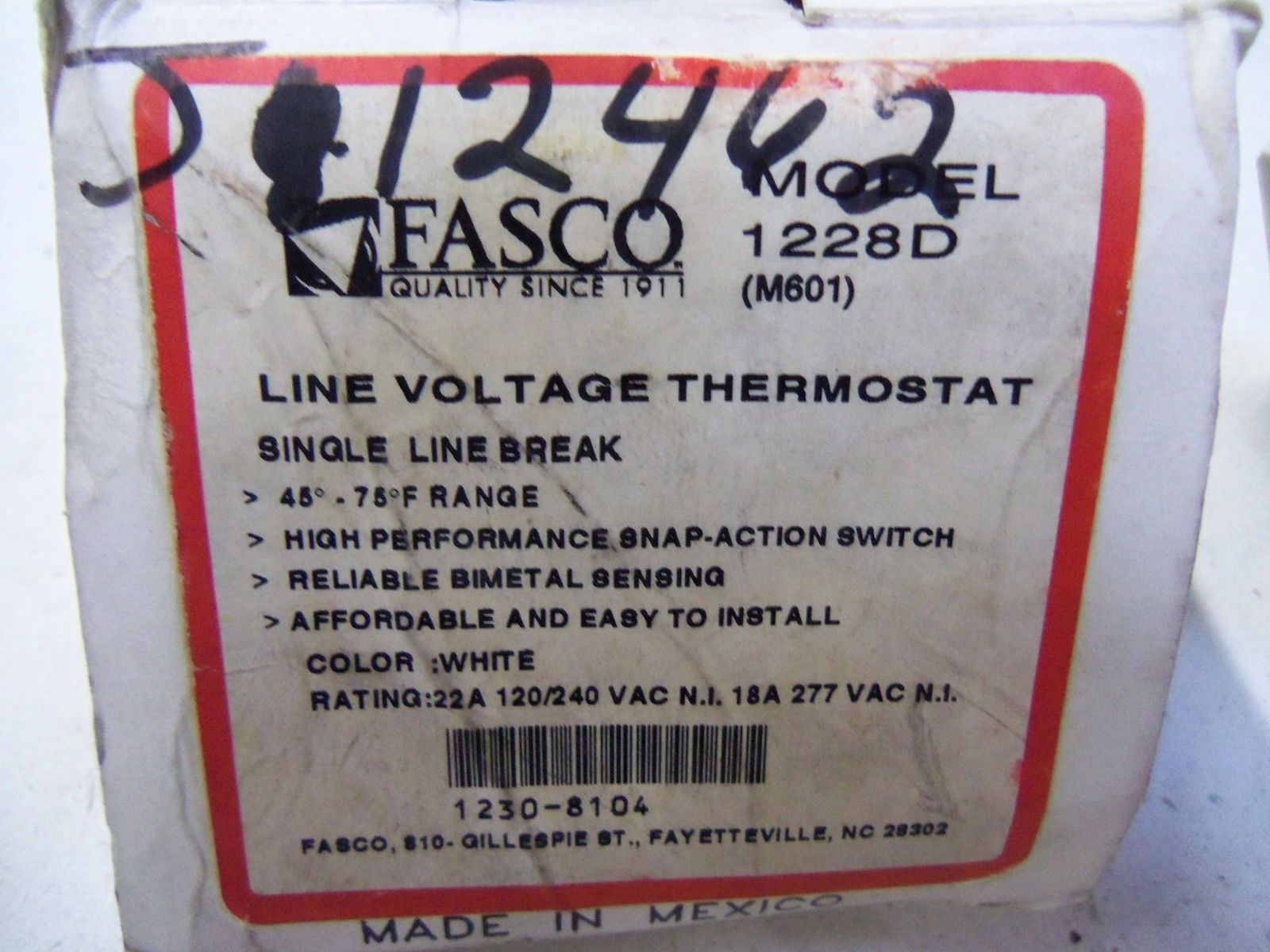 FASCO 1228D THERMOSTAT  *USED*