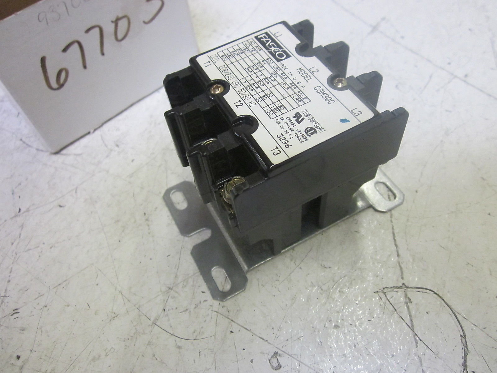 FASCO C3M30C MAGNETIC CONTACTOR 208/240VAC NSMP