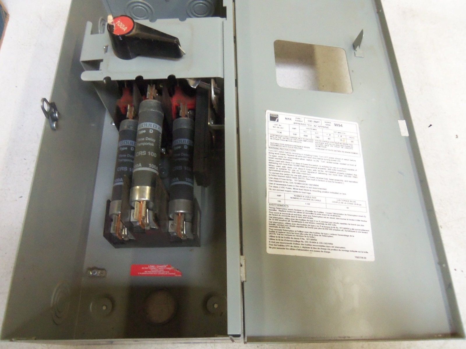 FEDERAL PIONEER 1136 DISCONNECT SWITCH UNMP